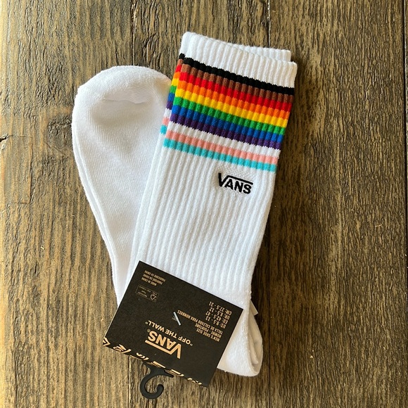 Vans Accessories - Vans PRIDE crew sock size M 9.5-13/W 11-14.5. Multicolored stripes. NWT